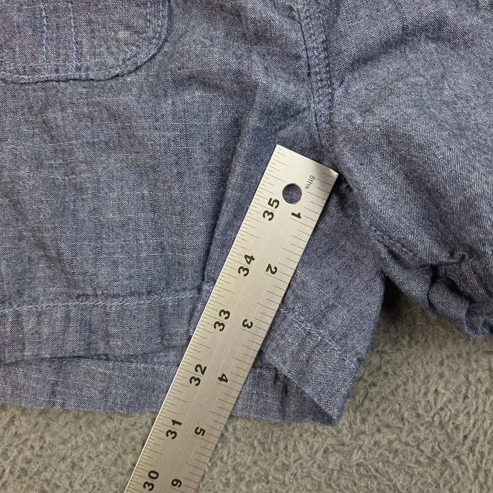 Old Navy Chambray Belted Shorts Women's 14 Blue Adjustable Waist Cotton